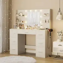 Furmax Vanity Desk with LED… — Photo 2