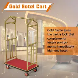 Gold Hotel Luggage Cart, 42x24,… — Photo 2