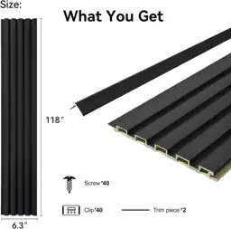 Slat Wall Panel 8-Pack, 118'x6.3',… — Photo 2