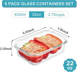 Vtopmart 5Pack 22oz Glass Storage… — Photo 2