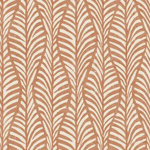 Terracotta Block Print Leaves Vinyl… — Photo 1