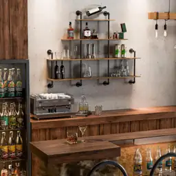 Industrial Pipe Shelving, 4-Tier Rustic… — Photo 2