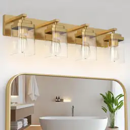 Brushed Gold 4-Light Bathroom Fixtures… — Photo 1