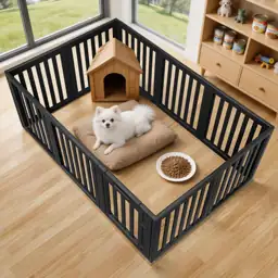 Dog Playpen Indoor,Puppy Playpen,Black 23.6"… — Photo 1