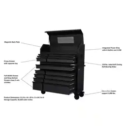 Heavy-Duty 52 in. 15-Drawer Matte… — Photo 2
