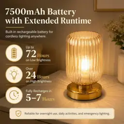 Cordless Glass Table Lamp, 3… — Photo 2