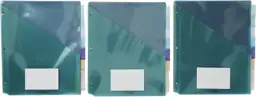 Amazon Basics Tab Dividers for 3 Ring Binder, Two Pocket, Letter Size ...