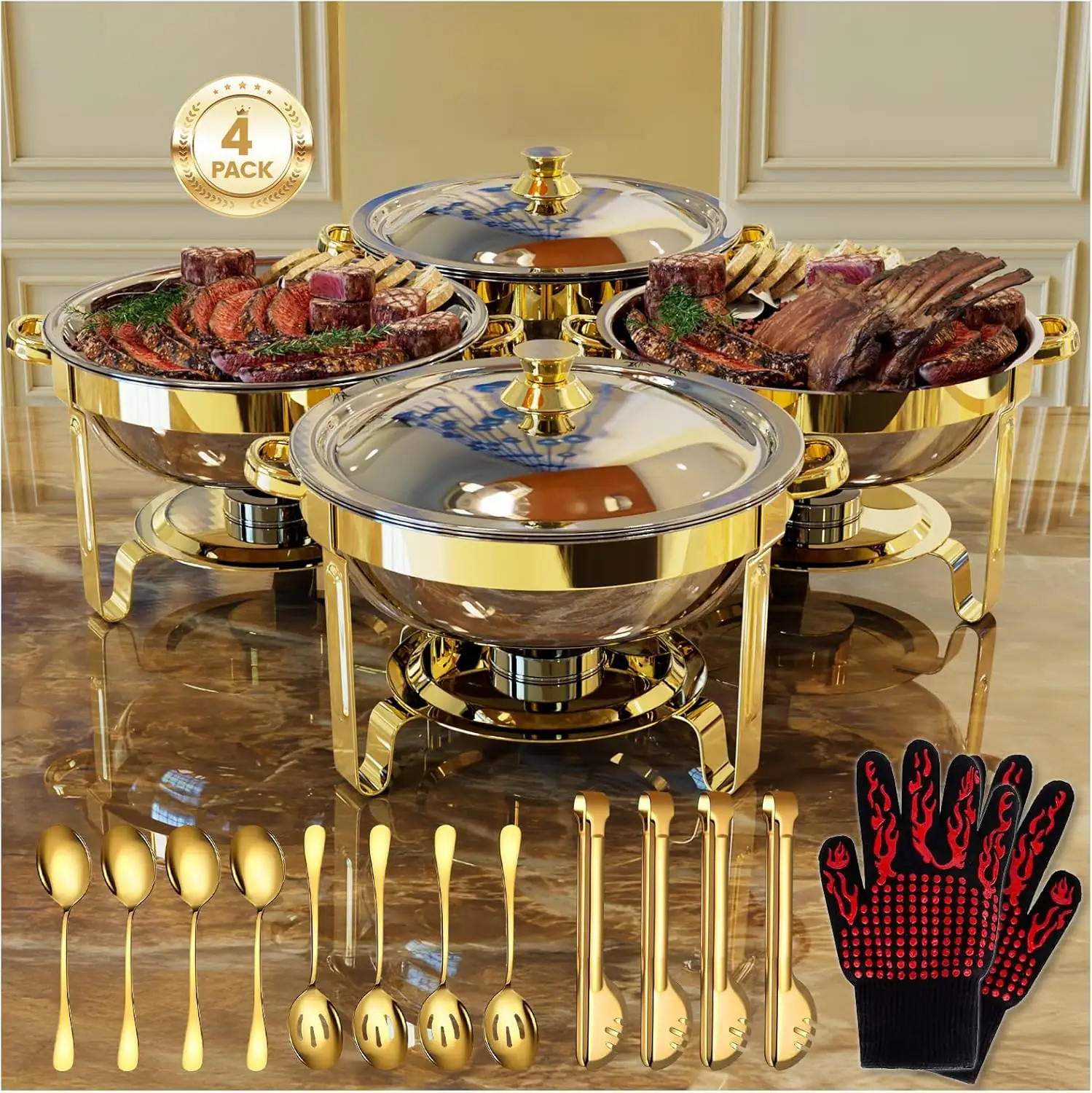 Gold Chafing Dishes for Buffet… — Photo 1