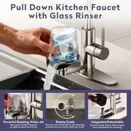 HOWUWEY Brushed Nickel Kitchen Faucet… — Photo 2
