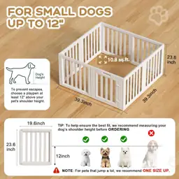 Dog Playpen Indoor,Puppy Playpen,White 23.6"… — Photo 2