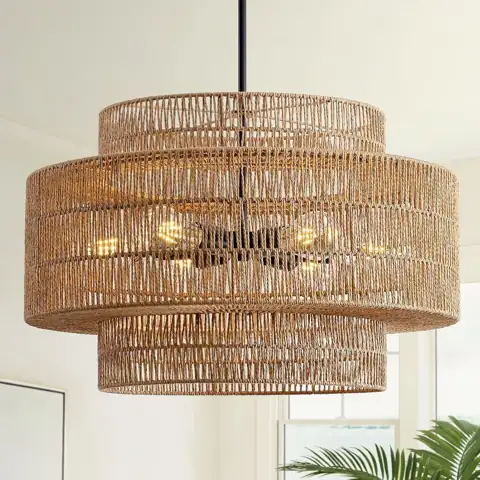 24" Rattan Chandelier for Dining… — Photo 1