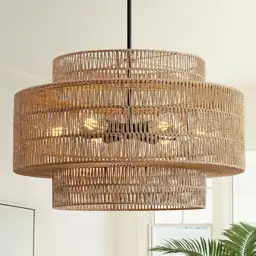 24" Rattan Chandelier for Dining… — Photo 1