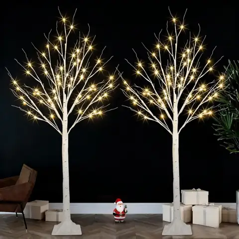 2 Pack 4FT Lighted Birch… — Photo 1