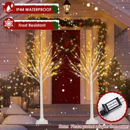 2 Pack 4FT Lighted Birch… — Photo 2