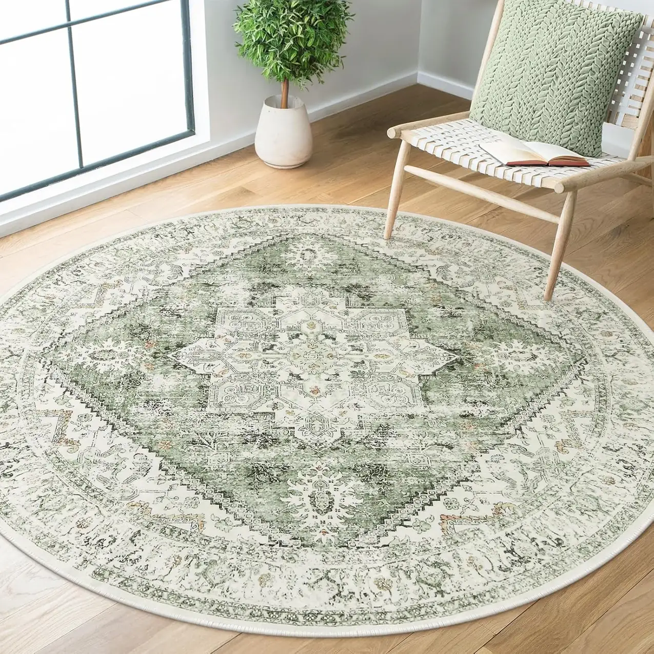 LIVEBOX Medallion Round Area Rug… — Photo 1