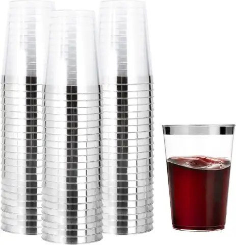 I00000 200PCS Silver Plastic Cups,… — Photo 1