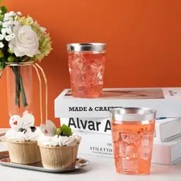 I00000 200PCS Silver Plastic Cups,… — Photo 2