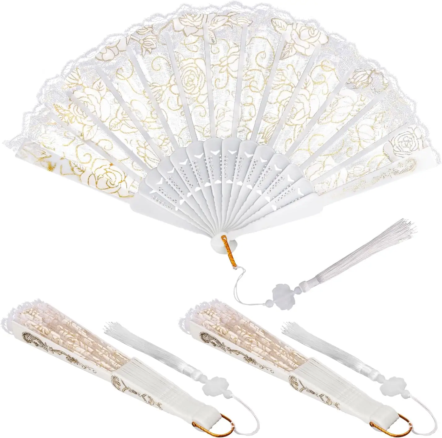 36 Pcs Rose Lace Folding… — Photo 1