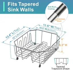 GSlife Small in Sink Dish Drying Rack - Stainless Steel for RV Kitchen ...