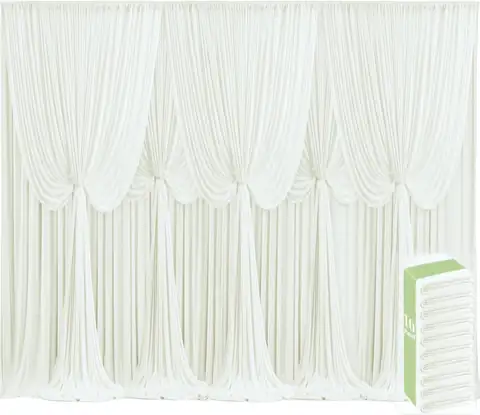 10 Panels Ivory Backdrop Curtains… — Photo 1