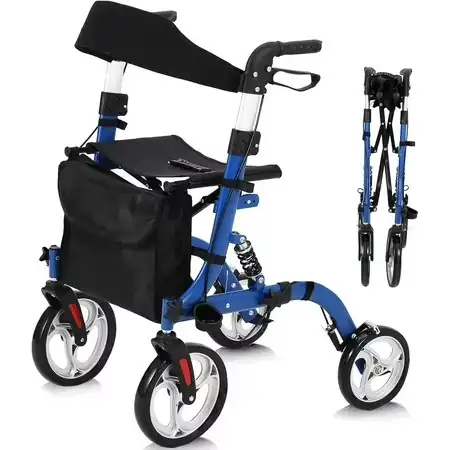 Rollator Walker with Seat, 12"… — Photo 1
