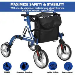 Rollator Walker with Seat, 12"… — Photo 2