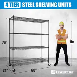 Black 4-Tier Metal Shelving Unit… — Photo 2