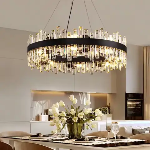 32 in. Modern 16-Light Black… — Photo 1