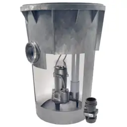 1/2 HP Submersible Pre-Plumbed Sewage Ejector Basin System | Triangle ...