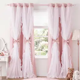 PONY DANCE Pink Blackout Curtains… — Photo 1