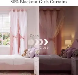 PONY DANCE Pink Blackout Curtains… — Photo 2