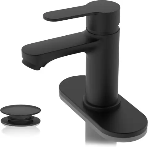 BELZ Black Bathroom Faucet, Lead-Free… — Photo 1