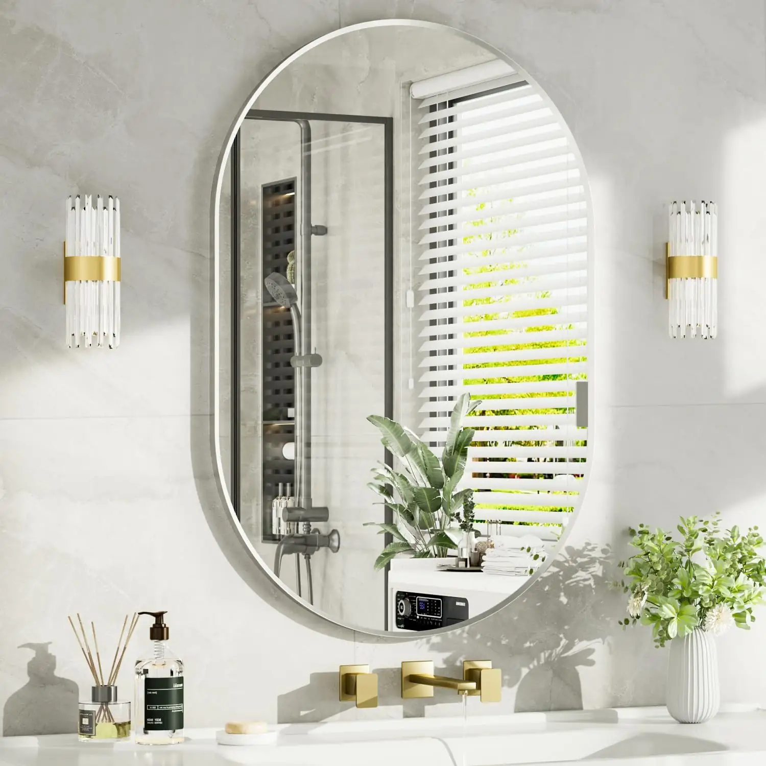 16"x20" Brushed Nickel Oval Bathroom… — Photo 1