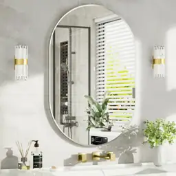 16"x20" Brushed Nickel Oval Bathroom… — Photo 1