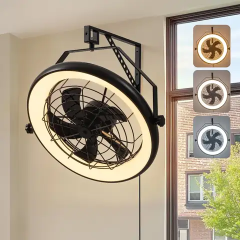 Wall Mounted Fan with Lights… — Photo 1