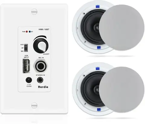 Herdio 6.5-Inch Bluetooth Ceiling Speakers… — Photo 1