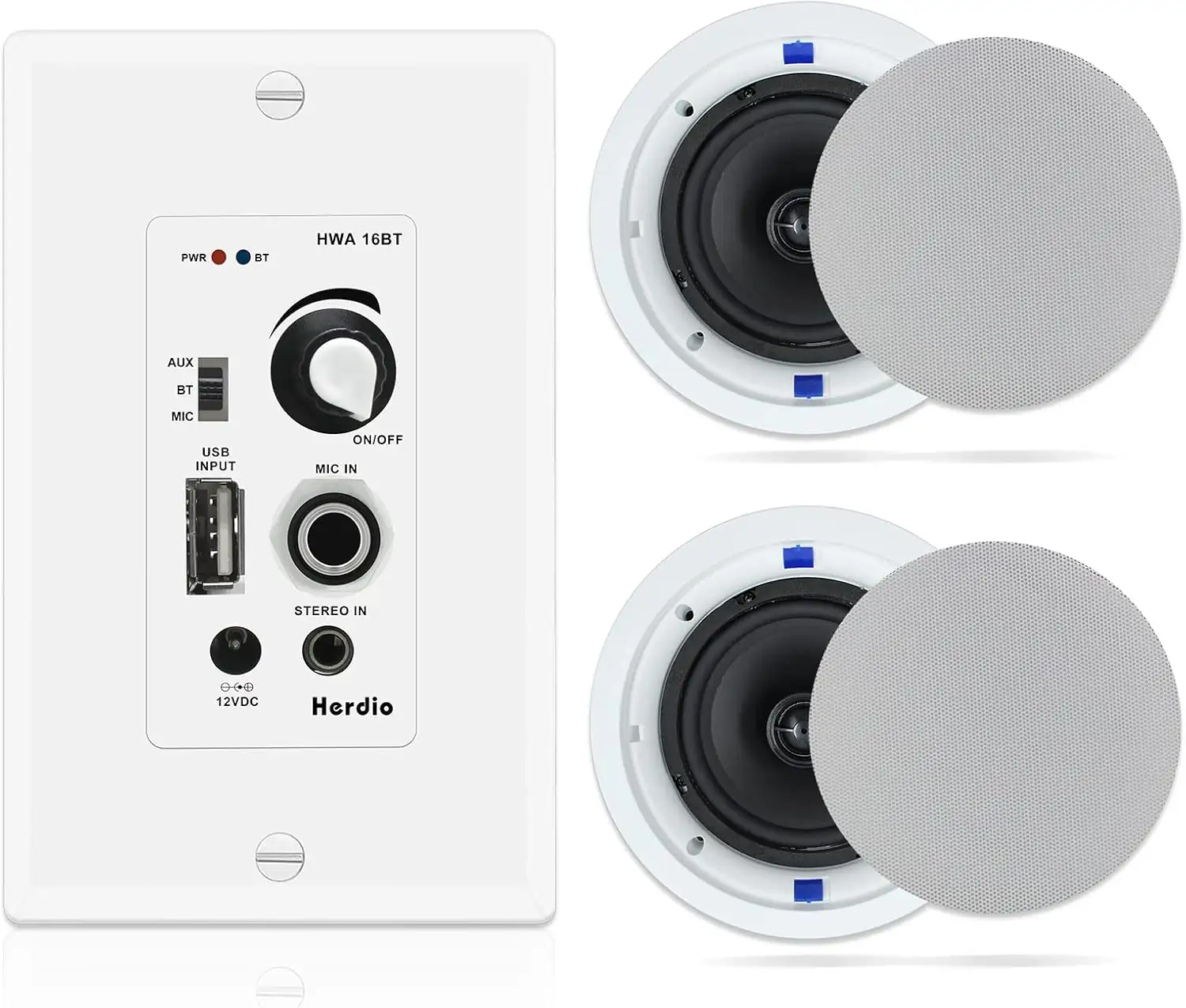 Herdio 6.5-Inch Bluetooth Ceiling Speakers… — Photo 1