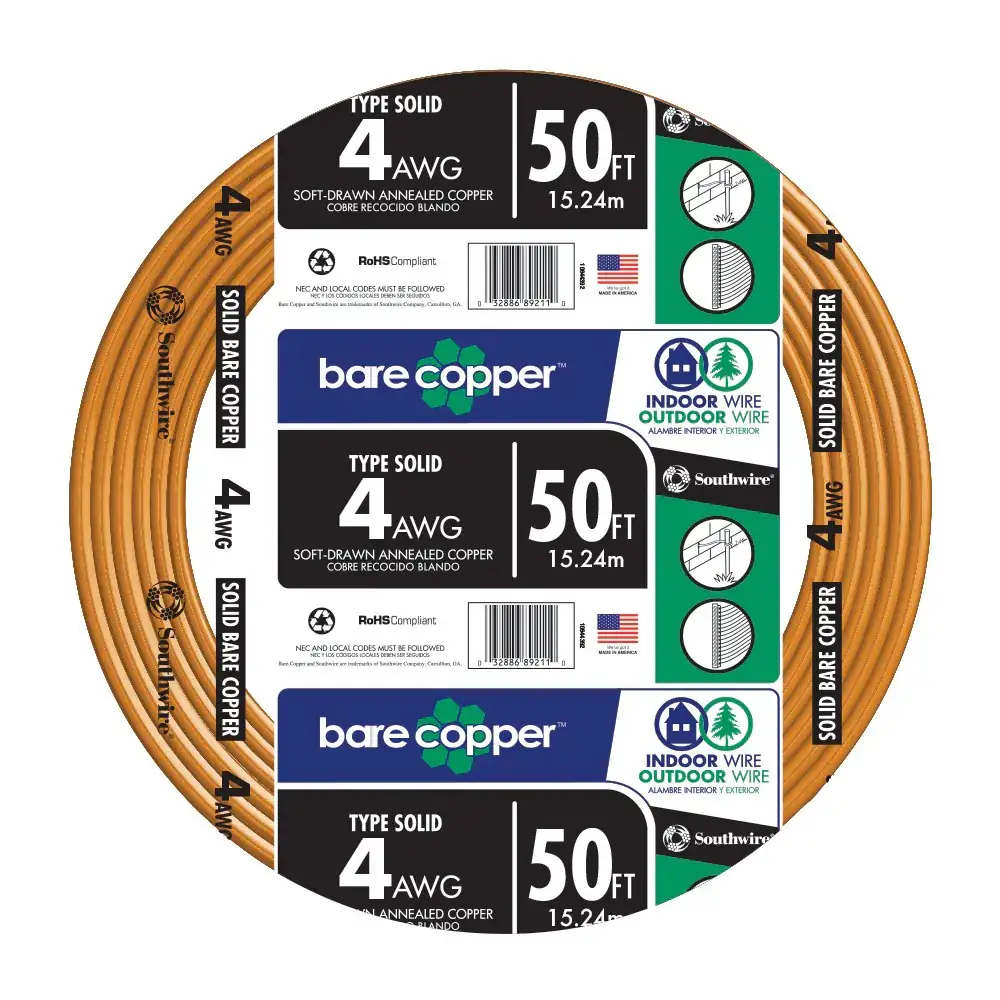 Southwire 50-ft 4-Gauge Solid Soft… — Photo 1