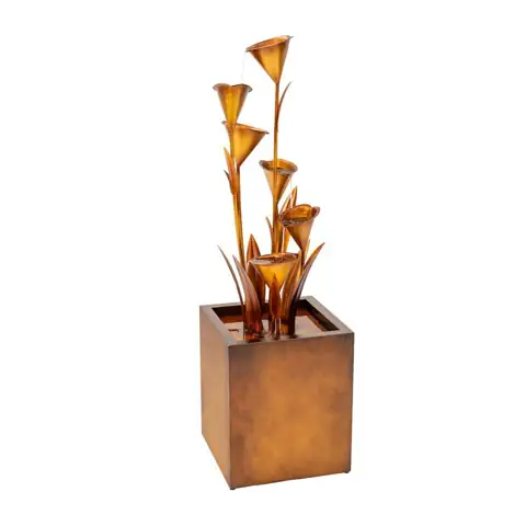 Metal Sculptural Multi-Tiered Flower Water… — Photo 1