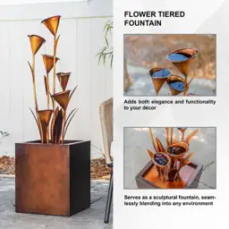 Metal Sculptural Multi-Tiered Flower Water… — Photo 2