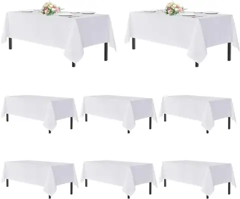 sancua White Table Cloths Rectangle,… — Photo 1