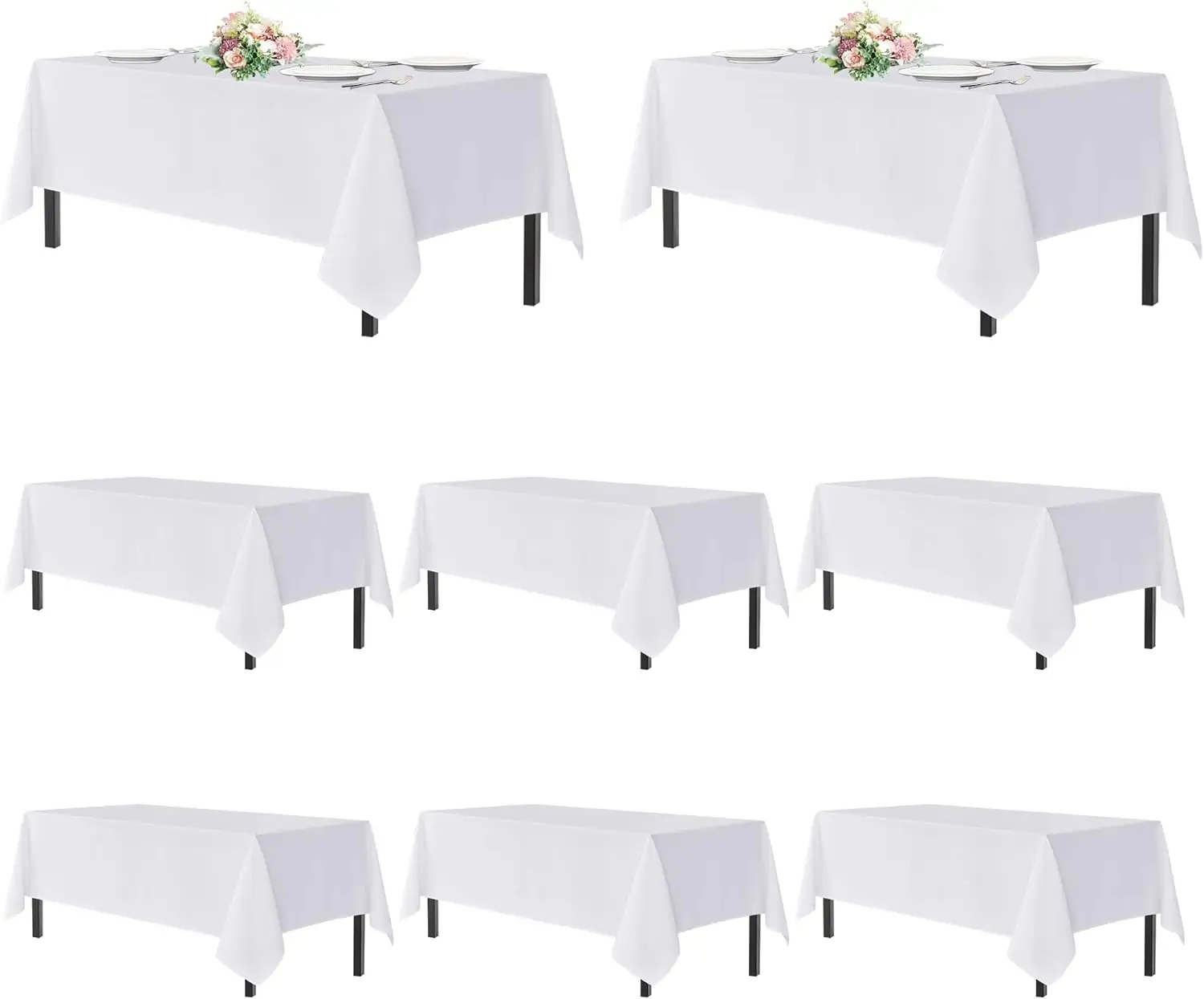 sancua White Table Cloths Rectangle,… — Photo 1