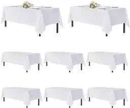 sancua White Table Cloths Rectangle,… — Photo 1