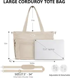 Bagstellar Corduroy Tote Bag for… — Photo 2