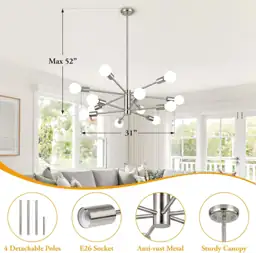 BesLowe 12 Light Modern Chandelier… — Photo 2
