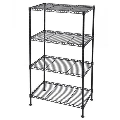 Black 4-Tier Heavy-Duty Steel Freestanding… — Photo 1