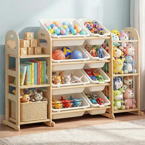 Wooden Toy Storage Organizer with… — Photo 1