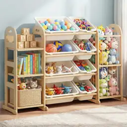 Wooden Toy Storage Organizer with… — Photo 1