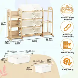 Wooden Toy Storage Organizer with… — Photo 2