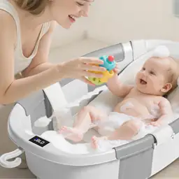 Collapsible Baby Bathtub with Cushion,… — Photo 2